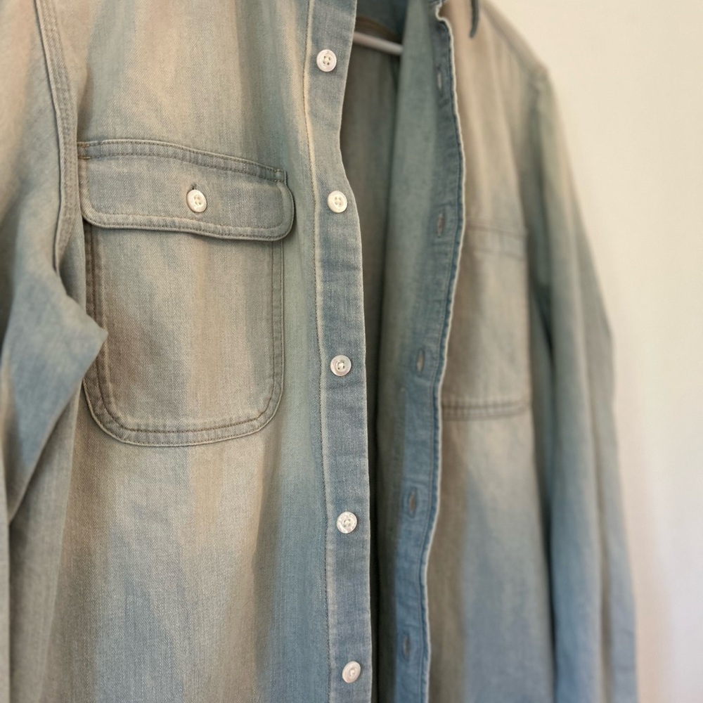 Tamia Cotton Denim Shirt Ralph Lauren Purple Label NWOT - Picture 7 of 13